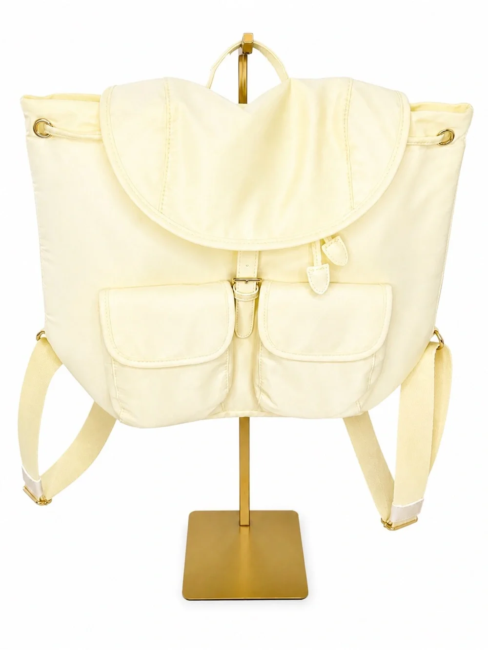 Year of Ours‎ Nylon Backpack Butter Yellow Multi Pocket Bag Lightweight
